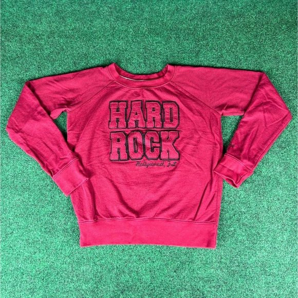 Hard Rock Cafe Red Long Sleeve Crewneck Womens Size Medium‎ - Picture 1 of 6